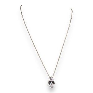 VINTAGE AVON SILVER NECKLACE MARQUISE RHINESTONE CLEAR CLASSIC GIFT ELEGANT